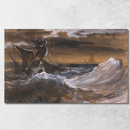 Barca A Vela Su Un Mare In Tempesta Théodore Géricault tgr42 quadro stampato su tela