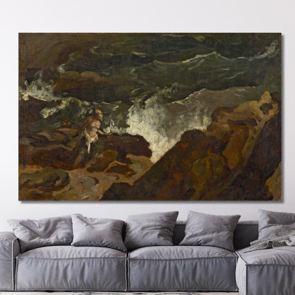 Naufragato Su Una Spiaggia La Tempesta Théodore Géricault tgr43 quadro stampato su tela