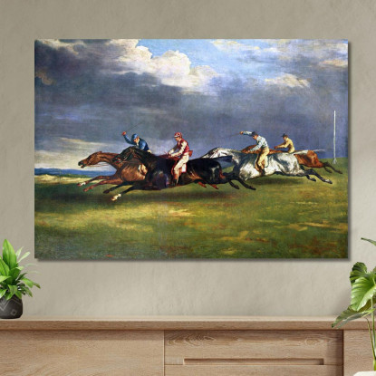 Il Derby Del 1821 A Epsom Théodore Géricault tgr46 quadro stampato su tela