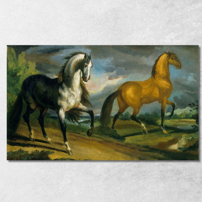 Due Cavalli Théodore Géricault tgr61 quadro stampato su tela