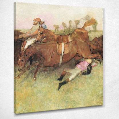 Scena Della Corsa A Ostacoli Il Fantino Caduto 1886 Edgar Degas edg69 quadro stampato su tela