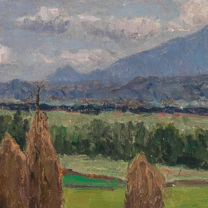 Un Paesaggio Con Covoni Di Mais Alfred Zoff azf5 quadro stampato su tela