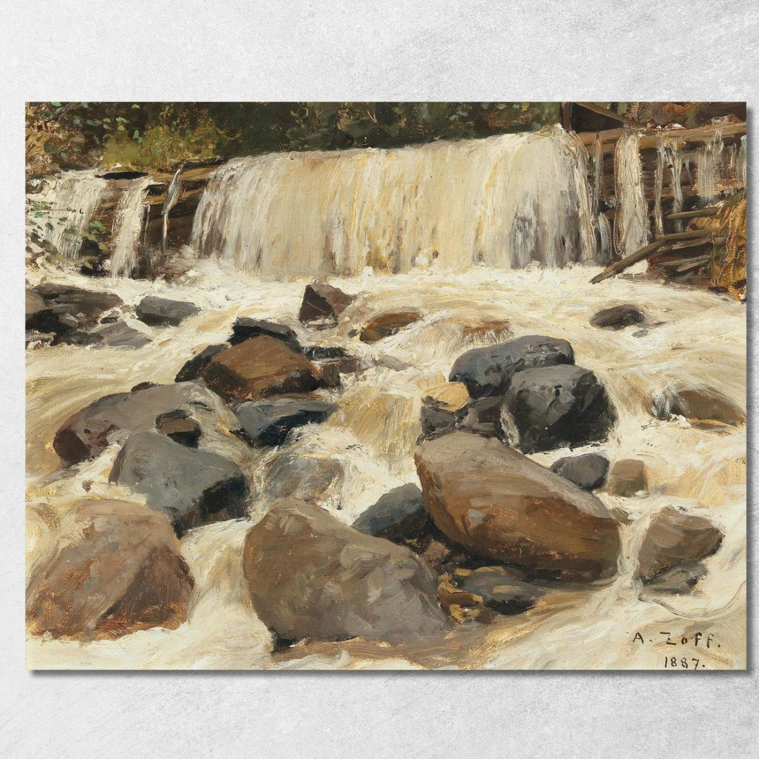 Una Diga Sul Fiume Alfred Zoff azf6 quadro stampato su tela