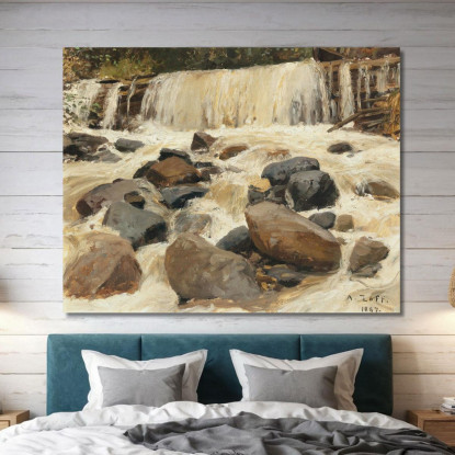 Una Diga Sul Fiume Alfred Zoff azf6 quadro stampato su tela