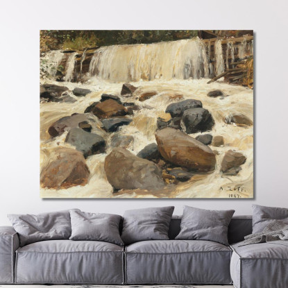 Una Diga Sul Fiume Alfred Zoff azf6 quadro stampato su tela