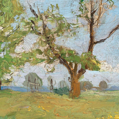 Un Paesaggio Primaverile Con Creek Alfred Zoff azf7 quadro stampato su tela