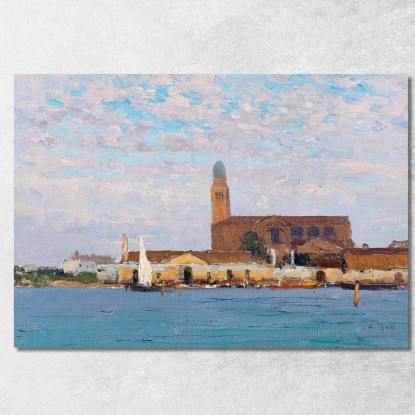 Una Vista Della Cattedrale Di Chioggia 2 Alfred Zoff azf9 quadro stampato su tela