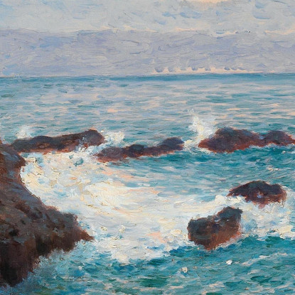 Una Vista Della Costa Di Nervi Alfred Zoff azf10 quadro stampato su tela