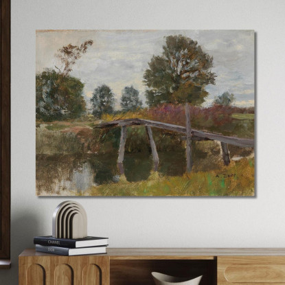 Vecchio Steg A Langenpreising Alfred Zoff azf14 quadro stampato su tela
