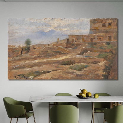 Veduta Di Castel Sant'Elmo Alfred Zoff azf23 quadro stampato su tela