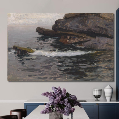 Felsküste Bei Capo Lungo Alfred Zoff azf36 quadro stampato su tela