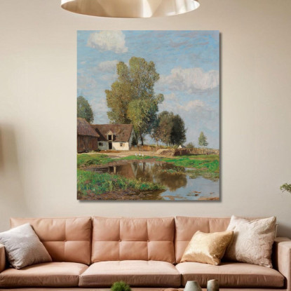 Idillio Rurale Alfred Zoff azf47 quadro stampato su tela