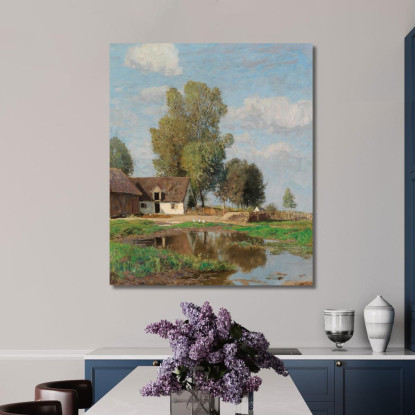 Idillio Rurale Alfred Zoff azf47 quadro stampato su tela