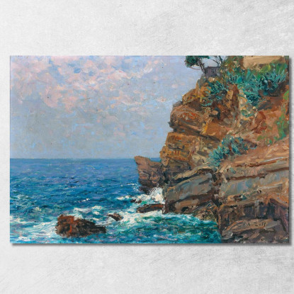 Sulla Costa Di Sestri Levante Alfred Zoff azf54 quadro stampato su tela