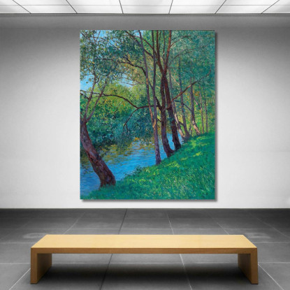 Il Torrente Nell'Au Sul Krems Bassa Austria Kremsdanubio Alfred Zoff azf67 quadro stampato su tela