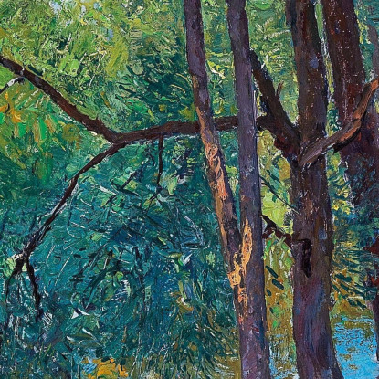Il Torrente Nell'Au Sul Krems Bassa Austria Kremsdanubio Alfred Zoff azf67 quadro stampato su tela