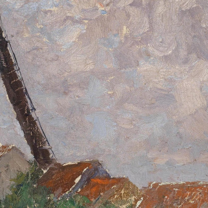 Mulino A Vento E Villaggio Nel Belgio Alfred Zoff azf70 quadro stampato su tela