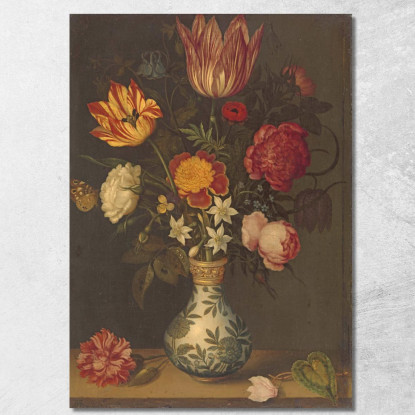 Natura Morta Con Fiori In Un Vaso Wan-Li 1619 Ambrosius Bosschaert abc3 quadro stampato su tela