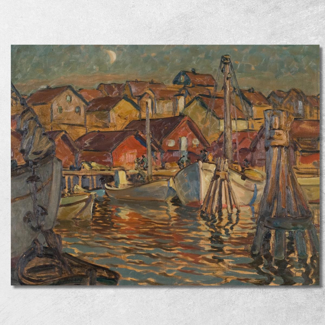 Un Porto Di Pescatori. Studio Dalla Norvegia Settentrionale Anna Boberg abb1 quadro stampato su tela