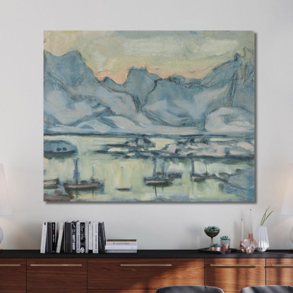 Barca Con Rete. Studio Dalle Lofoten Anna Boberg abb11 quadro stampato su tela