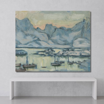 Barca Con Rete. Studio Dalle Lofoten Anna Boberg abb11 quadro stampato su tela