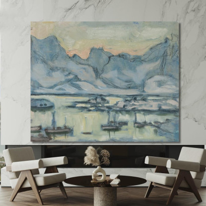 Barca Con Rete. Studio Dalle Lofoten Anna Boberg abb11 quadro stampato su tela