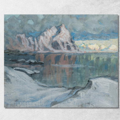 Barche Tra Le Montagne. Studio Da Lofoten Anna Boberg abb12 quadro stampato su tela