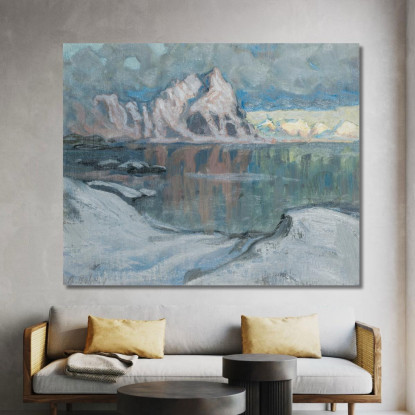 Barche Tra Le Montagne. Studio Da Lofoten Anna Boberg abb12 quadro stampato su tela