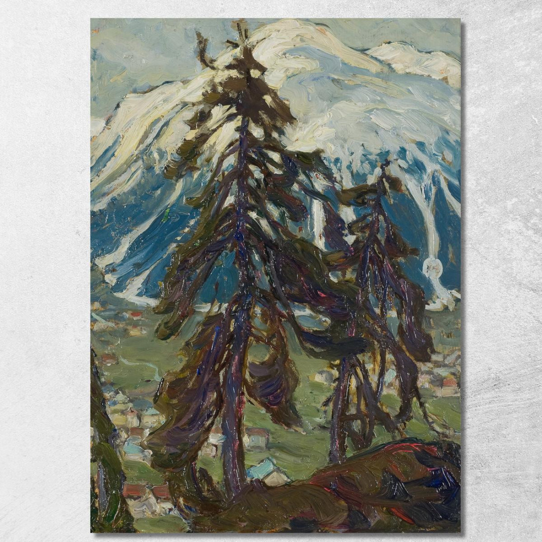 Abeti Davanti Alle Montagne. Studio Dalla Norvegia Settentrionale Anna Boberg abb15 quadro stampato su tela