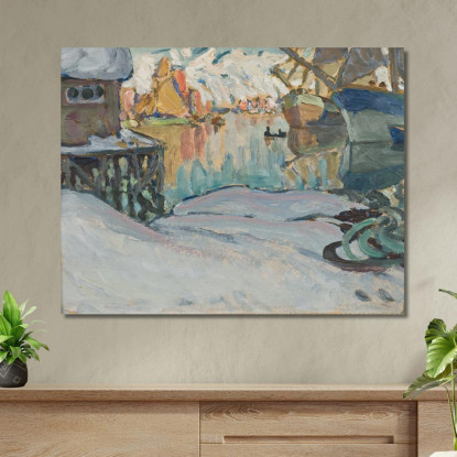 Dal Porto Di Svolvaer. Studio Da Lofoten Anna Boberg abb18 quadro stampato su tela