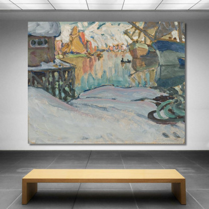 Dal Porto Di Svolvaer. Studio Da Lofoten Anna Boberg abb18 quadro stampato su tela