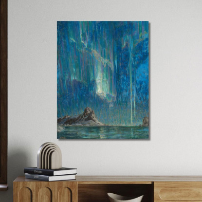 Aurora Boreale. Studio Dalla Norvegia Settentrionale Anna Boberg abb29 quadro stampato su tela