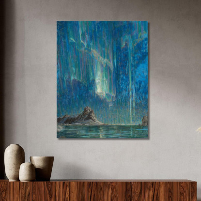 Aurora Boreale. Studio Dalla Norvegia Settentrionale Anna Boberg abb29 quadro stampato su tela