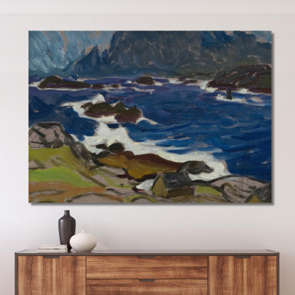 Studiare Durante Una Tempesta. Dalle Lofoten Anna Boberg abb35 quadro stampato su tela