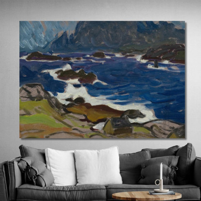 Studiare Durante Una Tempesta. Dalle Lofoten Anna Boberg abb35 quadro stampato su tela
