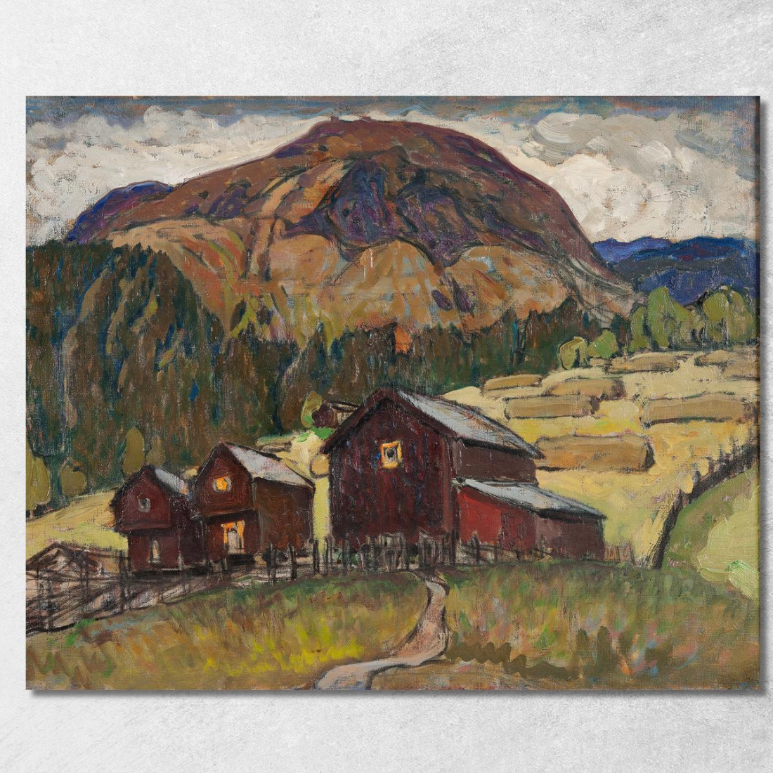 Paesaggio Estivo Con Scudi. Studio Della Norvegia Settentrionale Anna Boberg abb40 quadro stampato su tela