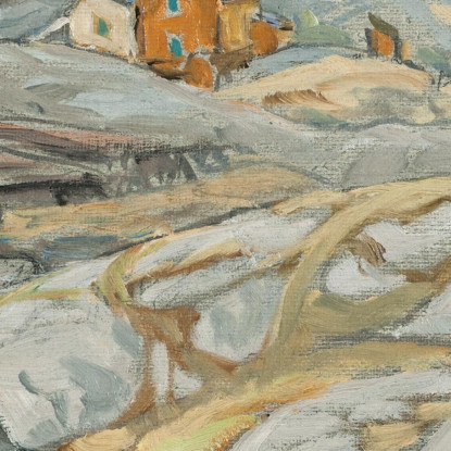 Il Villaggio Ai Piedi Della Montagna. Studio Da Lofoten Anna Boberg abb49 quadro stampato su tela