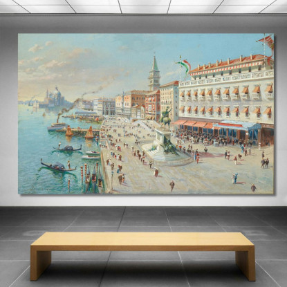 Venezia Vista Dall'Alto Con Santa Maria Della Salute In Lontananza Antonietta Brandeis abn45 quadro stampato su tela