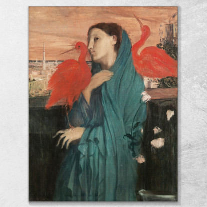 Giovane Donna Con Ibis Edgar Degas edg91 quadro stampato su tela