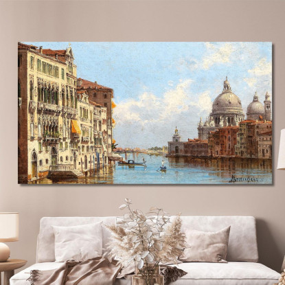 Venezia Una Vista Del Canal Grande Da Santa Maria Della Salute Antonietta Brandeis abn49 quadro stampato su tela