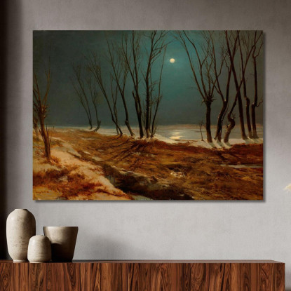 Paesaggio Invernale Al Chiaro Di Luna Carl Blechen cbc10 quadro stampato su tela