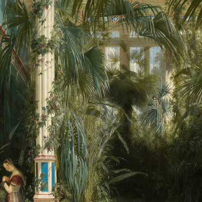 L'Interno Della Serra Delle Palme Sulla Pfaueninsel Vicino A Potsdam Carl Blechen cbc16 quadro stampato su tela