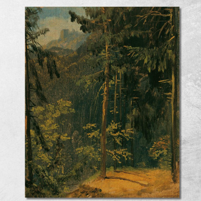 Sentiero Nel Bosco Nell'Harz Carl Blechen cbc23 quadro stampato su tela