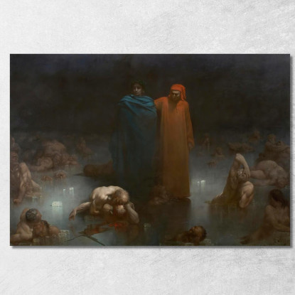 Dante E Virgilio Nel Nono Cerchio Dell'Inferno Doré Gustave gdr17 quadro stampato su tela