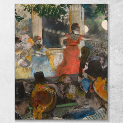 Café-Concerto A Les Ambassadeurs Edgar Degas edg99 quadro stampato su tela