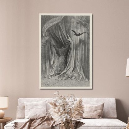Il Corvo Pl.01 Doré Gustave gdr85 quadro stampato su tela