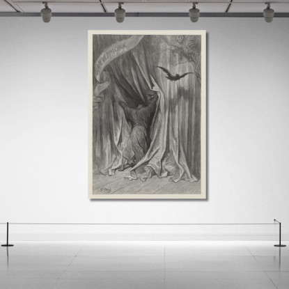 Il Corvo Pl.01 Doré Gustave gdr85 quadro stampato su tela
