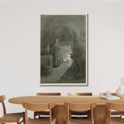 Il Corvo Pl.04 Doré Gustave gdr87 quadro stampato su tela