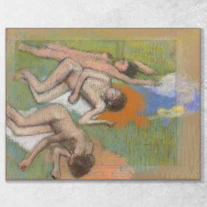 Dopo Il Bagno Tre Donne Nude Edgar Degas edg113 quadro stampato su tela