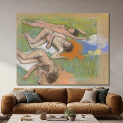 Dopo Il Bagno Tre Donne Nude Edgar Degas edg113 quadro stampato su tela